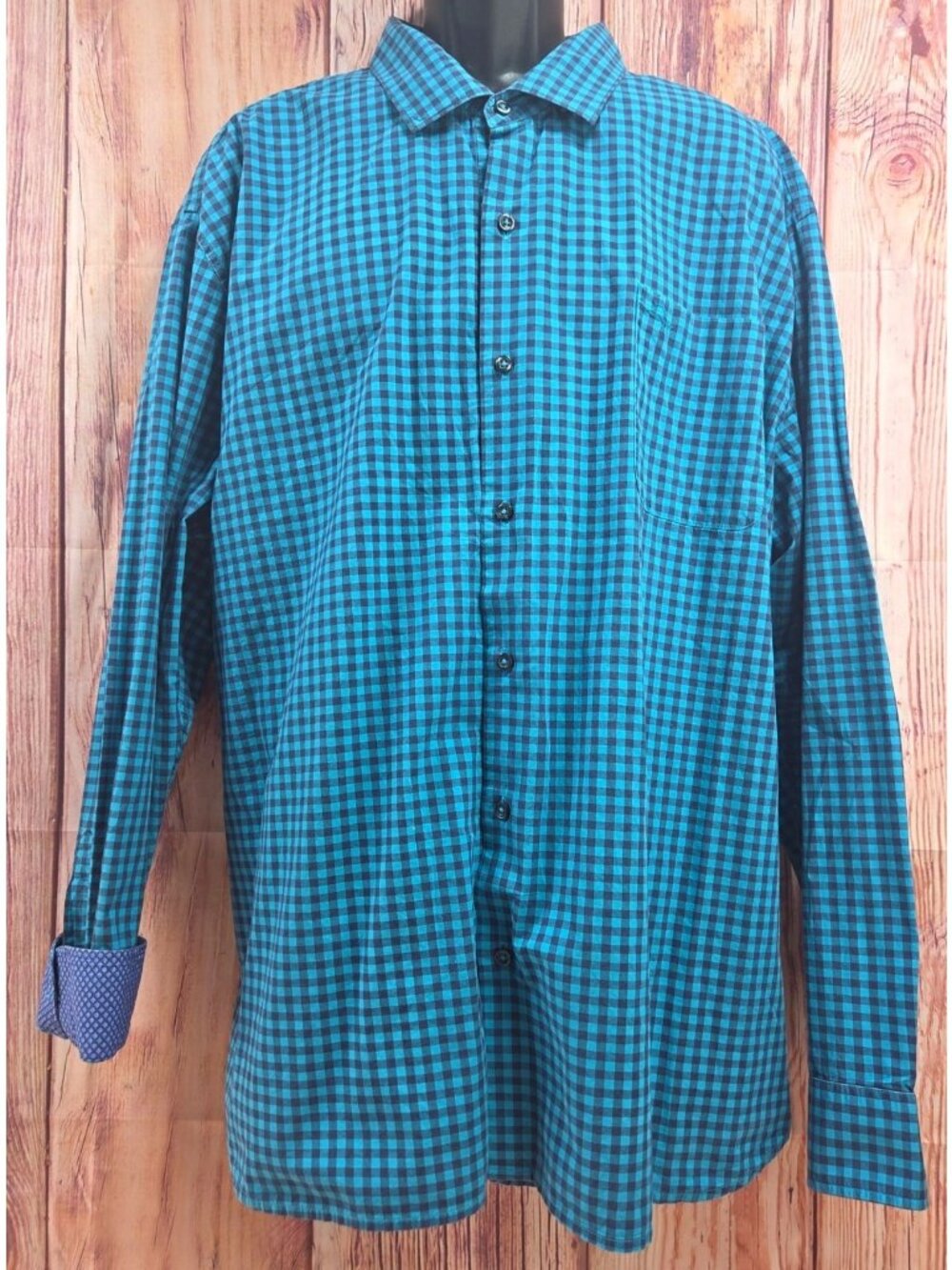 Tommy Bahama Mens 3XL Blue Check Long Sleeve Shirt 3XL Pima Cotton